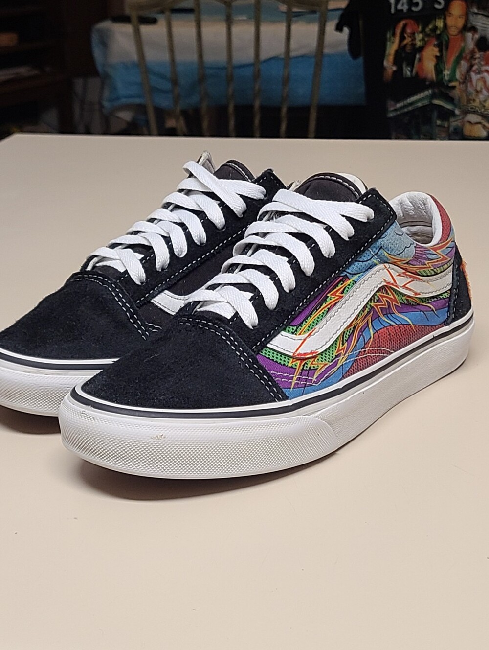 Vans Old Skool Low Brainworks embroidered graffiti skateboard sneakers size 7